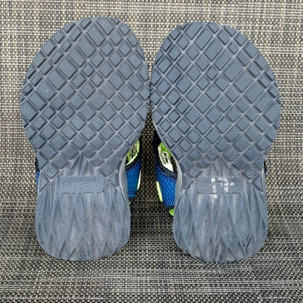 Carter's Cade Monster Blue/Green Light-Up Straps Sandals Shoes Toddler size 5